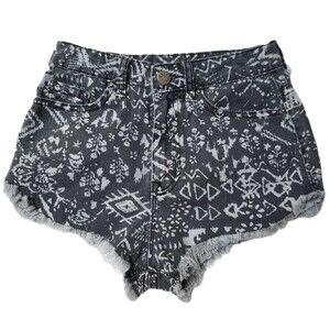 BDG DOLPHIN Super High Rise gray Cheeky shorts tribal floral print Size 25(S)